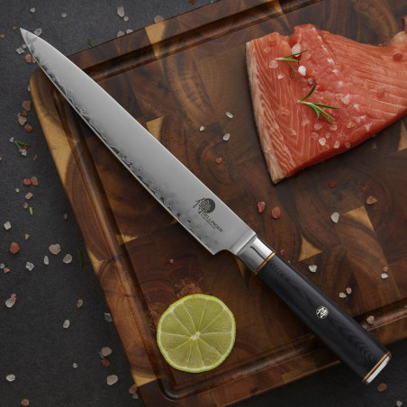 Japonský kuchařský nůž plátkovací 225 mm Dellinger Okami 3 layers AUS10