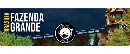 Blue Orca Fusion Brasilia Fazenda Grande, zrnková káva, 1 kg, Arabica/Robusta (75/25 %)