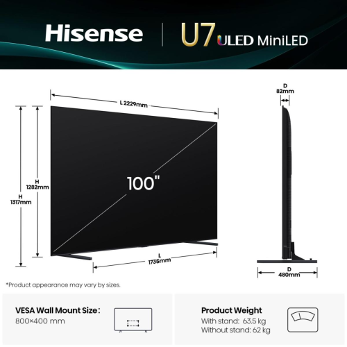 HISENSE 100U7Q Mini LED QLED TV HISENSE