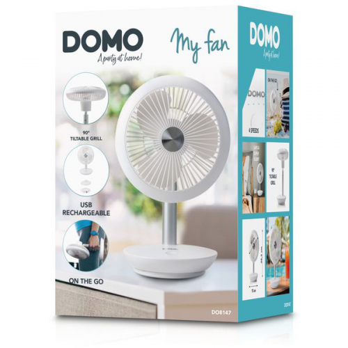 DOMO Stolní USB ventilátor s akumulátorem - DOMO DO8147