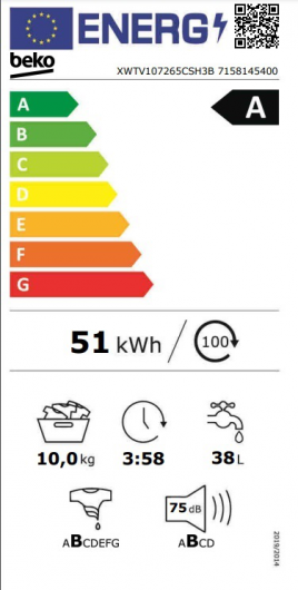 Set Beko XWTV107265CSH3B + XDF95245CSH3BHST