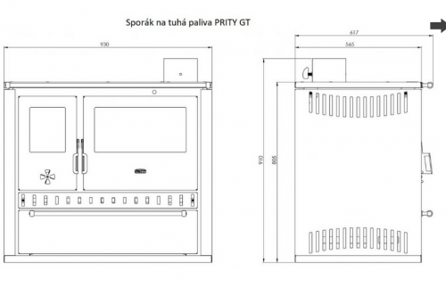 PRITY GT FI G DR, nerezová trouba, slonová kost, pravá