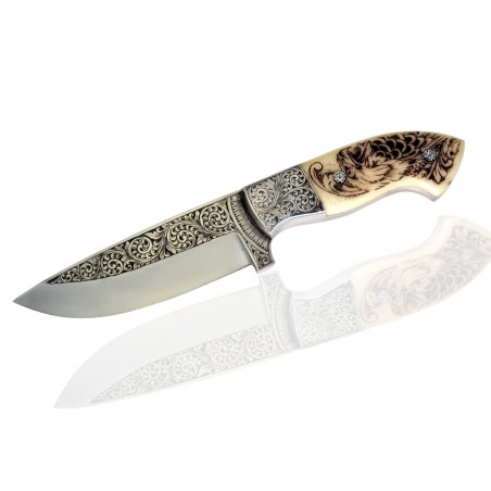 nůž Dellinger D2 Engraver Camel Bone