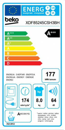 Set Beko XWUE87265CSH3B + XDF85245CSH3BH