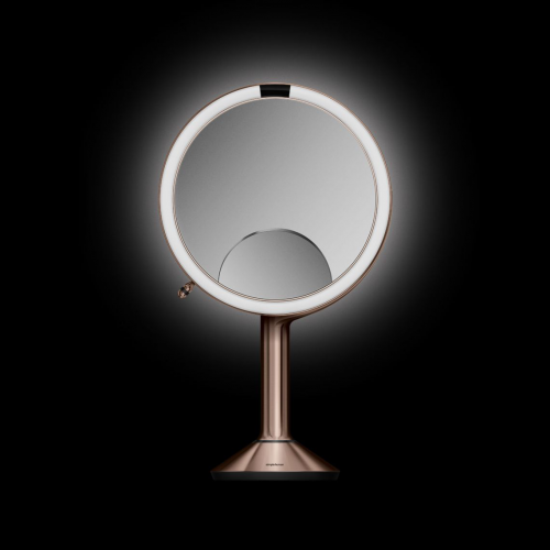 Polti Kosmetické zrcátko Simplehuman Sensor TRIO, LED osvětlení, 1x/5x/10, dobíjecí, rose gold