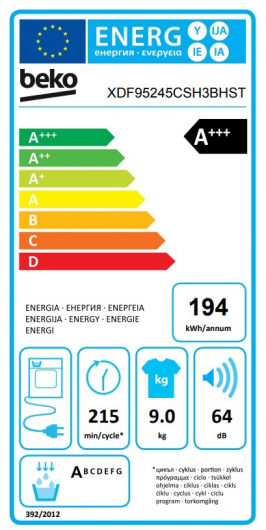 Set Beko XWUE97273CSH2B + XDF95245CSH3BHST