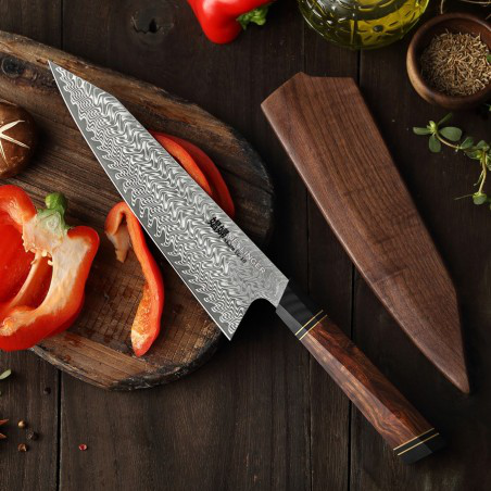 nůž Kiritsuke / Chef 8,5 Dellinger Octagonal Desert Iron Wood VG-10