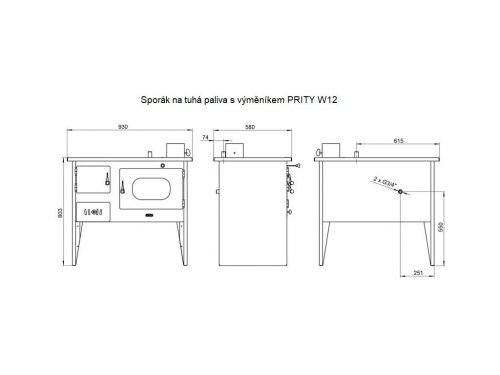 Prity W12 1P41, pravá