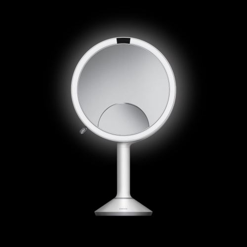Polti Kosmetické zrcátko Simplehuman Sensor TRIO, LED osvětlení, 1x/5x/10, dobíjecí, bílá nerez
