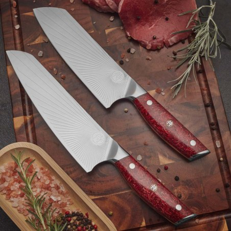 Kuchařský nůž Santoku Dellinger Sandvik Red Northern Sun
