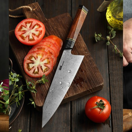 nůž Kiritsuke / Chef 8,5 Dellinger Octagonal Desert Iron Wood FULL