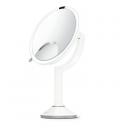 Polti Kosmetické zrcátko Simplehuman Sensor TRIO, LED osvětlení, 1x/5x/10, dobíjecí, bílá nerez