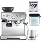 Sage BES875BSS Espresso SAGE + Odklepávač BES100 + Konvička BES003 + Káva Reserva